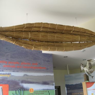replica of Kumeyaay boat made of California Bulrush