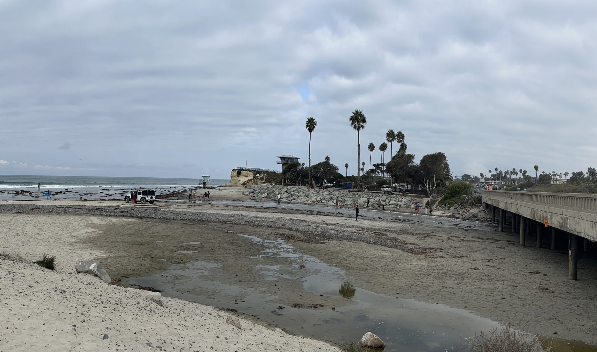 Inlet at San Elijo Lagoon with a temporary channel