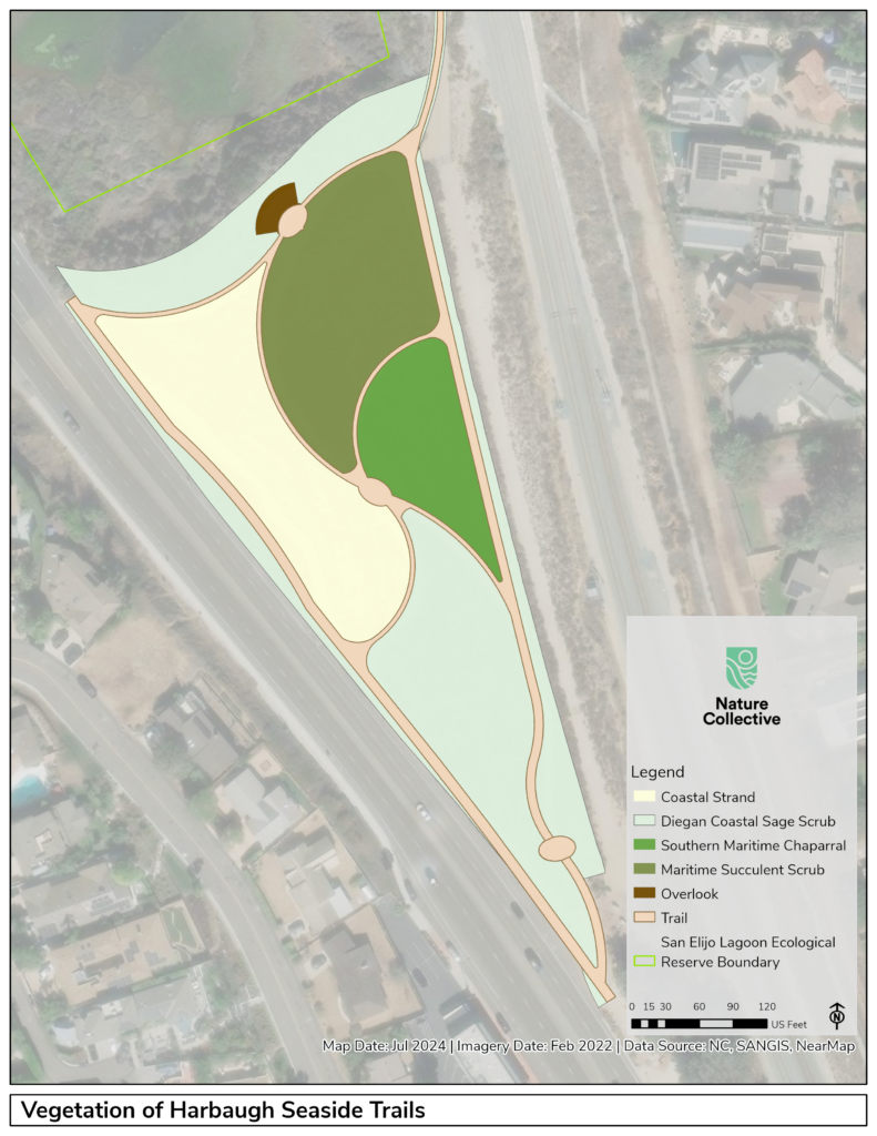 Map of Harbaugh Seaside Trails Plant Communities