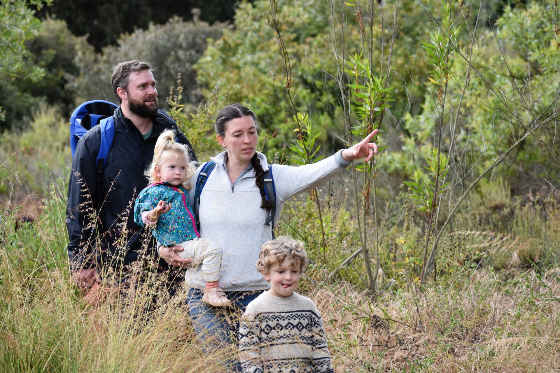 Family of four at San Elijo Lagoon